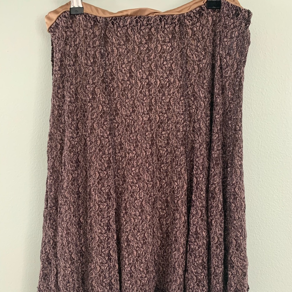 Brown patterned flouncy skirt like new